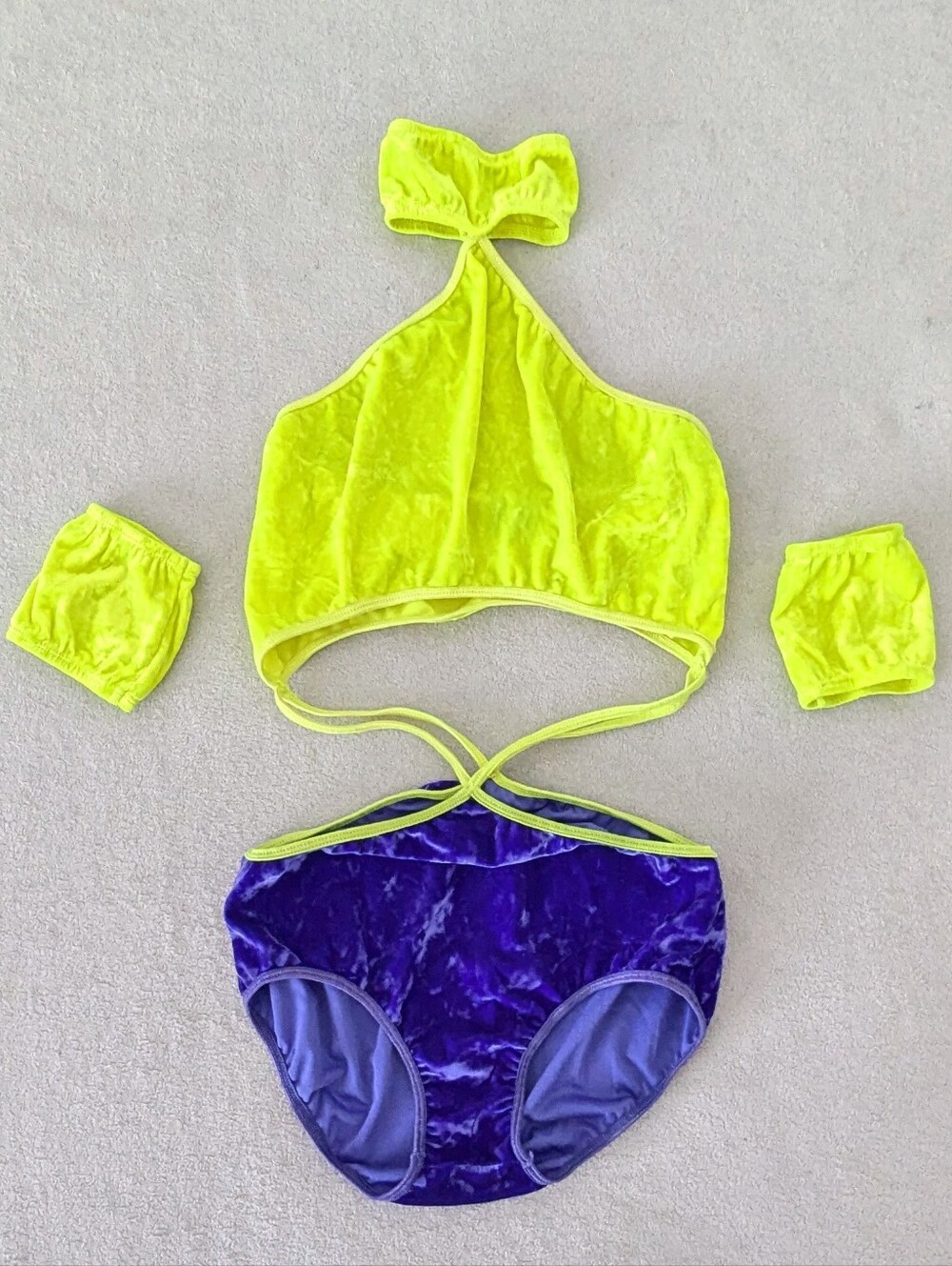 Club Exx Neon Yellow & Purple Bodysuit